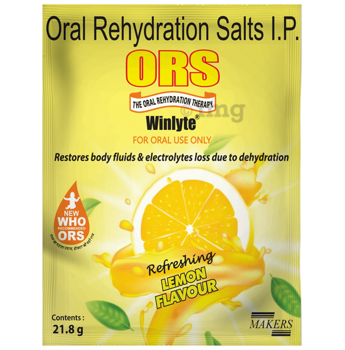 Winlyte ORS for Restoring Body Fluid & Electrolytes | Flavour Sachet Refreshing Lemon