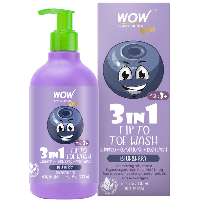 WOW Skin Science Kids 3 in 1 Tip to Toe Wash Blueberry