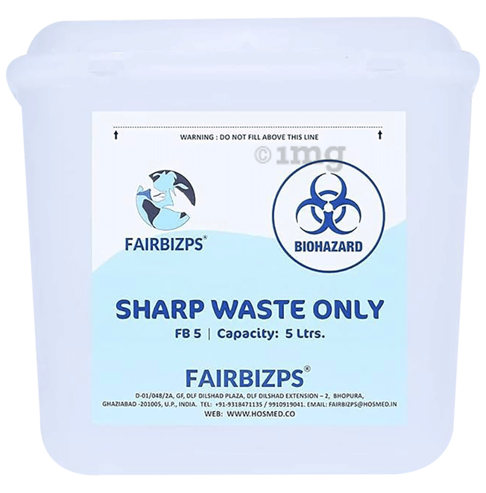 Fairbizps Bio-Medical Sharps Container Waste Box 5 Ltr Capacity