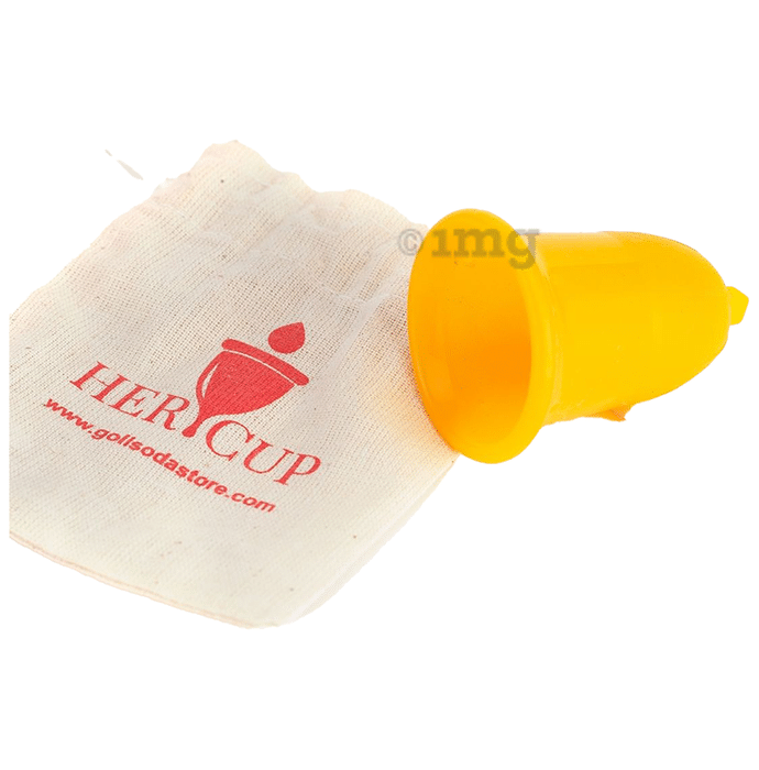 Goli Soda Her Cup Platinum-Cured Medical Grade Silicone Menstrual Cup Unit Yellow Regular