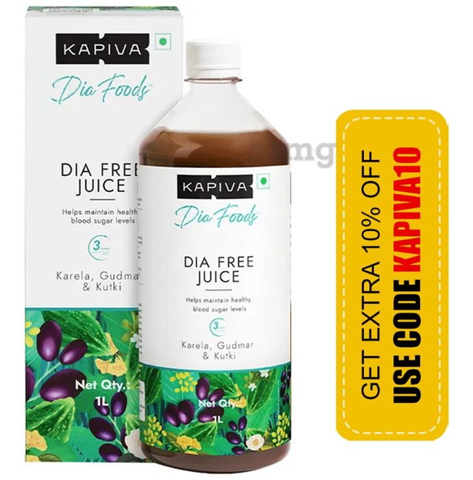 Kapiva Dia Foods Diafree Juice for Diabetes Care | Helps Maintain Healthy Blood Sugar Levels(1 Ltr Each)