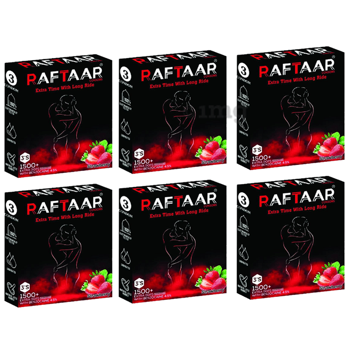 Raftaar Condom (3 Each) Strawberry