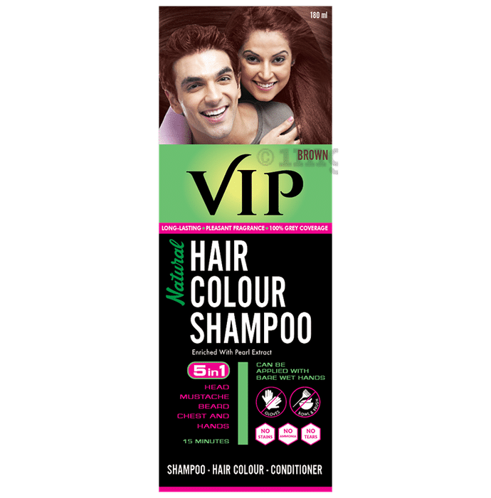 VIP Brown Natural Hair Colour Shampoo | For Grey Coverage