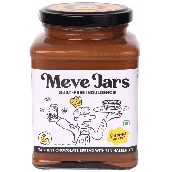 Meve Jars Guilt-Free Indulgence Tastiest Chocolate Spread with 73% Hazelnut Creamy Honey