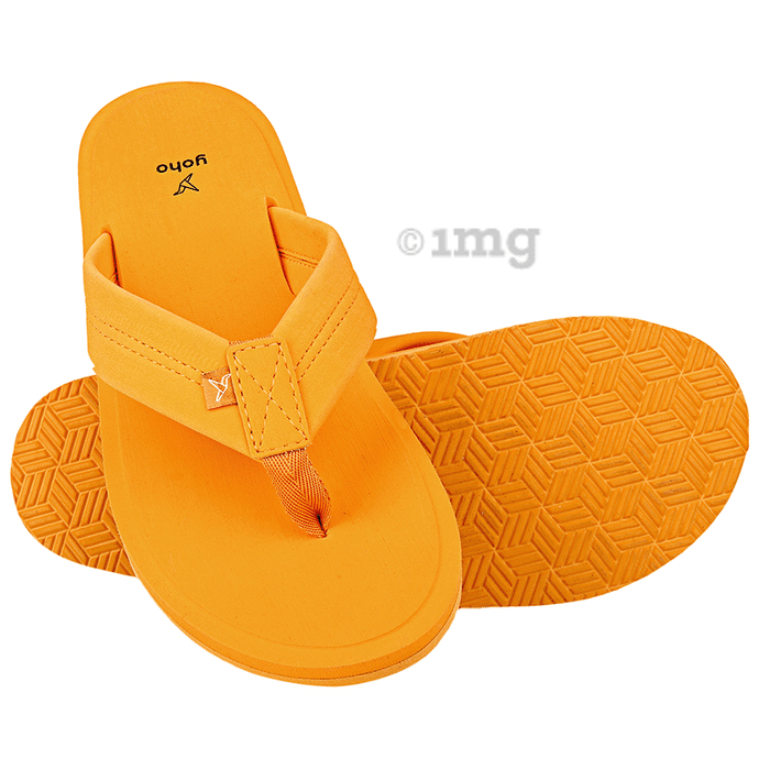 Yoho Lifestyle Doctor Ortho Soft Comfortable and Stylish Flip Flop Slippers for Women Mango Yellow 7