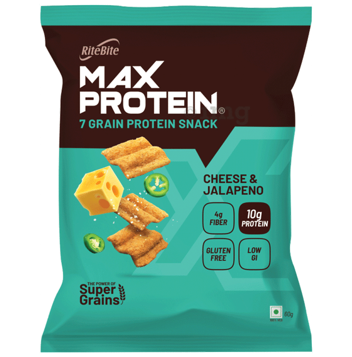 RiteBite Max Protein Chips (60gm Each) Cheese & Jalapeno