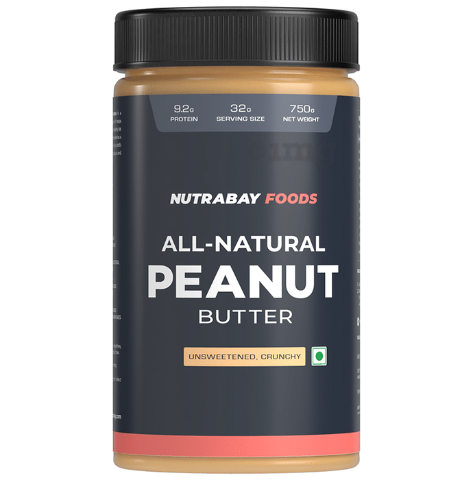 Nutrabay Foods All-Natural Peanut Butter Unsweetened Crunchy