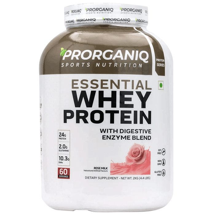 Prorganiq Essential Whey Protein Powder Rose Milk