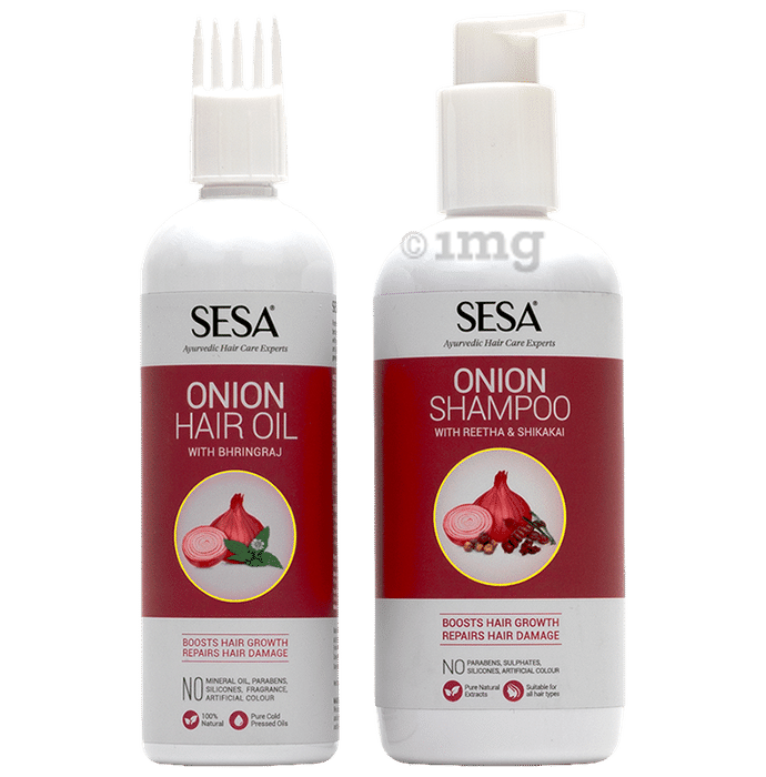 Sesa Combo Pack of Onion Hair Oil 200ml & Onion Shampoo 300ml