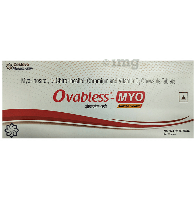 Ovabless-Myo Chewable Tablet with Myo-Inositol, D-Inositol, Chromium & Vitamin D3 | Flavour Orange