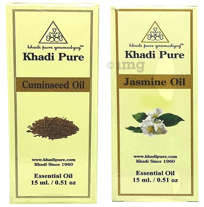 Khadi Pure Combo Pack of Cuminseed Oil & Jasmine Oil (15ml Each)
