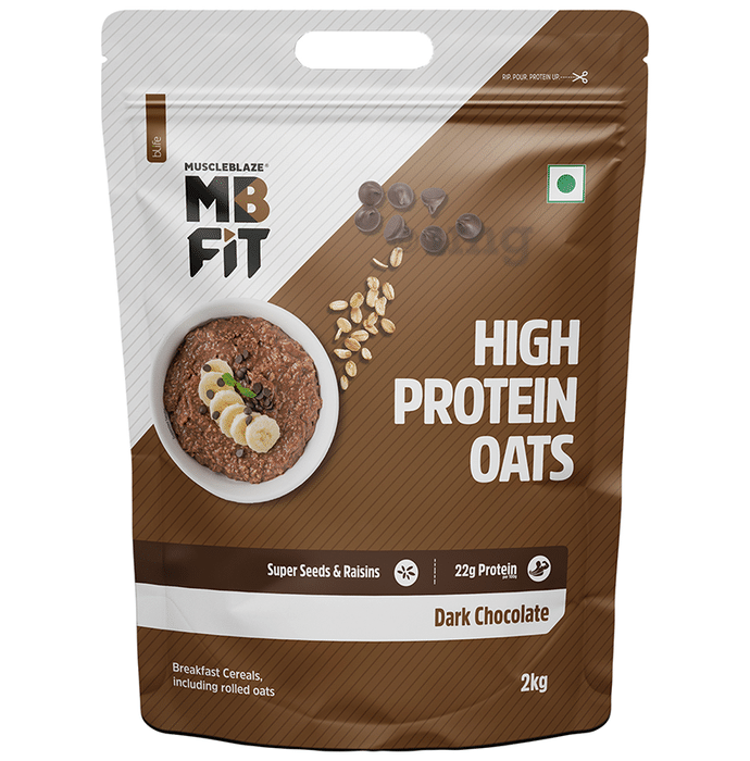MuscleBlaze MB Fit 22g High Protein Oats | Flavour Dark Chocolate