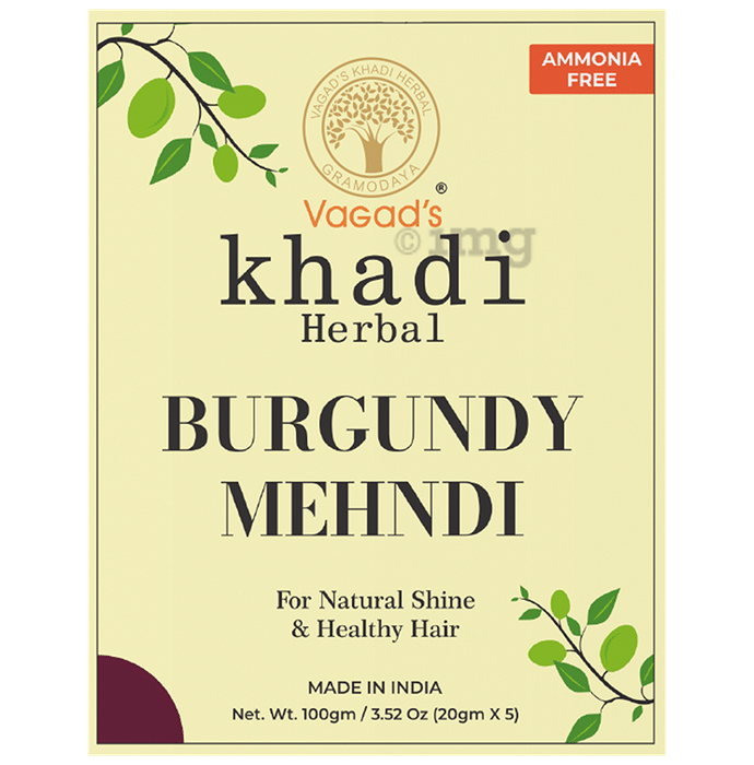 Vagad's Khadi Herbal Mehndi Powder Burgundy
