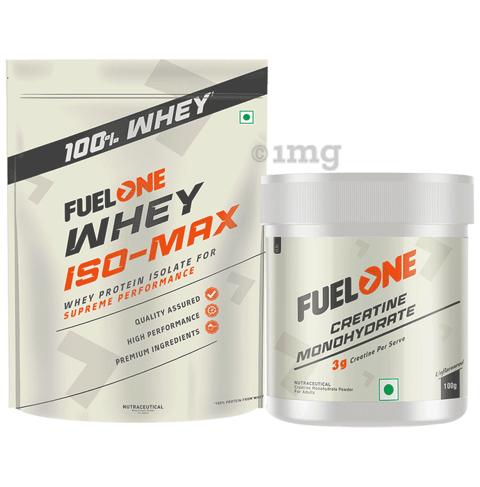 Fuel One Combo Pack of Iso-Max Whey Protein Isolate 31gm (1kg) & Creatine Monohydrate (100gm)
