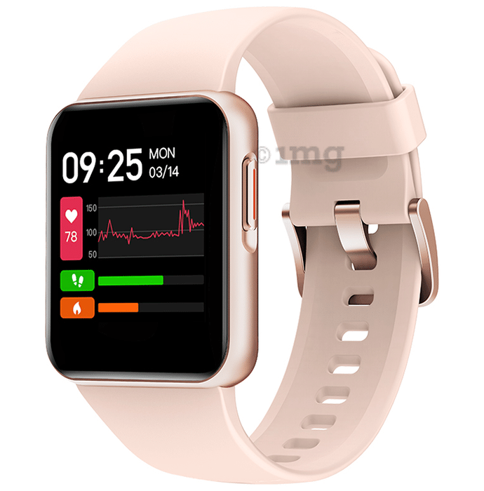 GOQii Smart Vital Lite Covers 5 Lakhs Health Insurance & 1 Lakh Life Insurance with 3 Months Health & Personal Coaching HD Display Smart Watch Pink