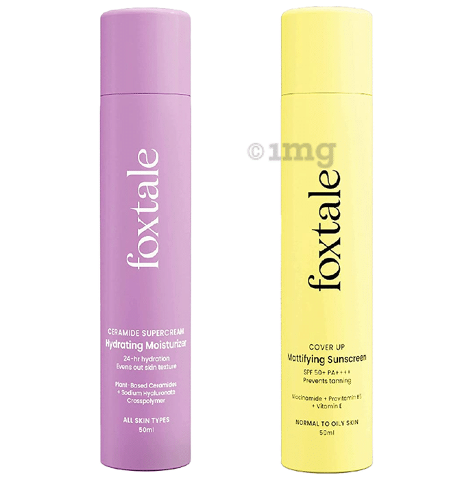 Foxtale Combo Pack of Hydrating Moisturizer and Mattifying Sunscreen (50ml Each)