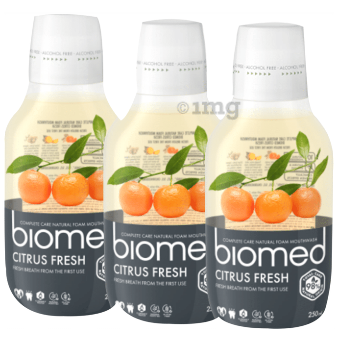Biomed Complete Care Natural Foam Mouthwash (250ml Each) Citrus Fresh Buy 2 Get 1 Free