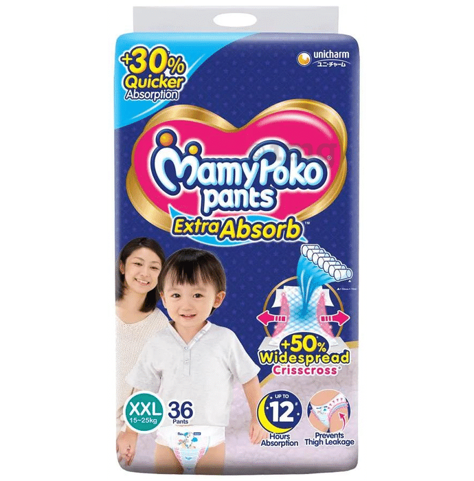 MamyPoko Extra Absorb Diaper Pants for Up To 12 Hrs Absorption | Size XXL