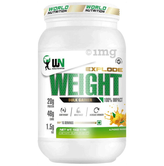 WN World Nutrition Explode Weight Bulk Gainer Powder Alphonso Mango