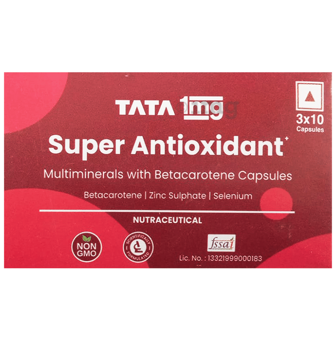 Tata 1mg Super Antioxidant Multiminerals with Betacarotene, Zinc Sulphate & Selenium | Capsule