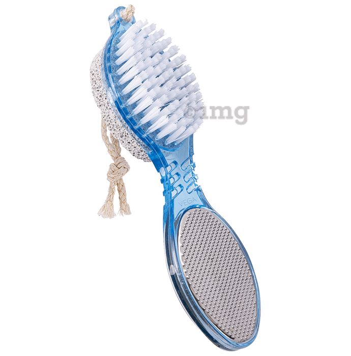 Vega PD 02 4 in 1 Foot Pedicure Brush, Pumice Stone, Scrubber & File for Soft Care