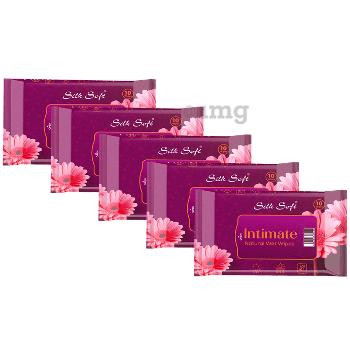 Silk Soft Intimate Natural Wet Wipes (10 Each)