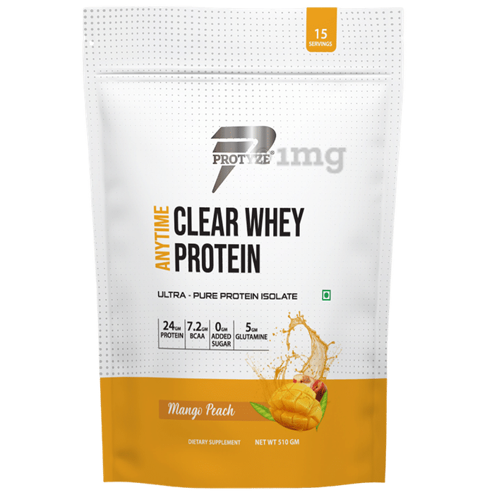 Protyze Anytime Clear Whey Protein (510gm Each) Mango Peach