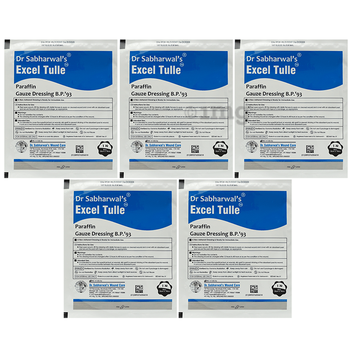 Dr. Sabharwal's Excel Tulle Paraffin Gauze Dressing B.P'93 10cm x 10cm