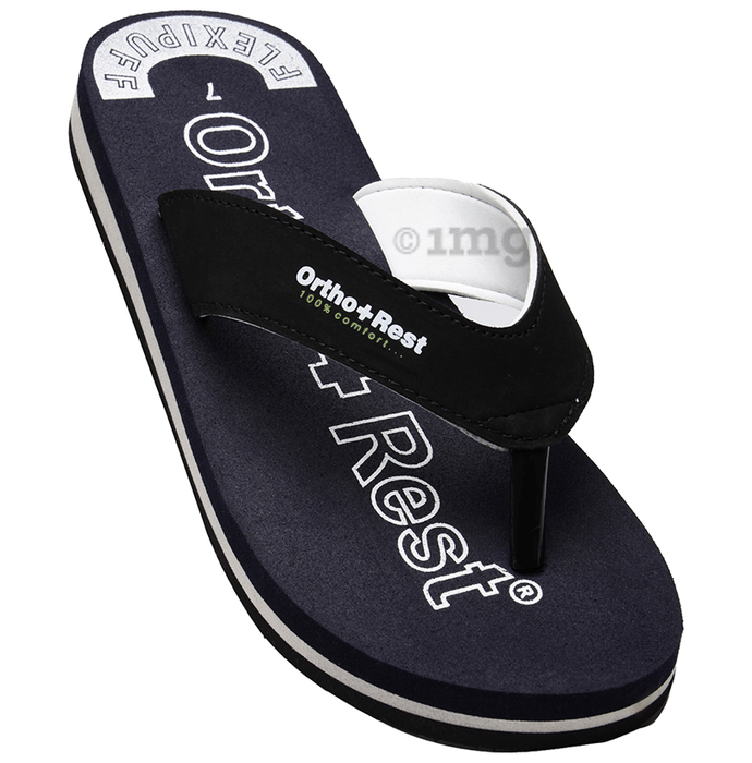 Ortho + Rest Men Slipper Orthopedic Super Soft, Lightweight and Comfortable Flip Flops for Home Daily Use Blue 7