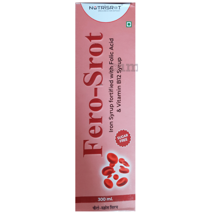 Nutrisrot Fero-SROT̖ Fortified Iron Syrup with Folic Acid and Vitamin B12 for Anemia Syrup Sugar Free
