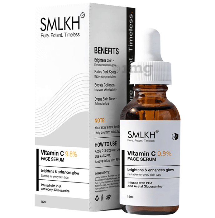 Smlkh Vitamin C Serum for Face | Skin Brightening & Dark Spots Serum | All Skin Types (15ml Each )
