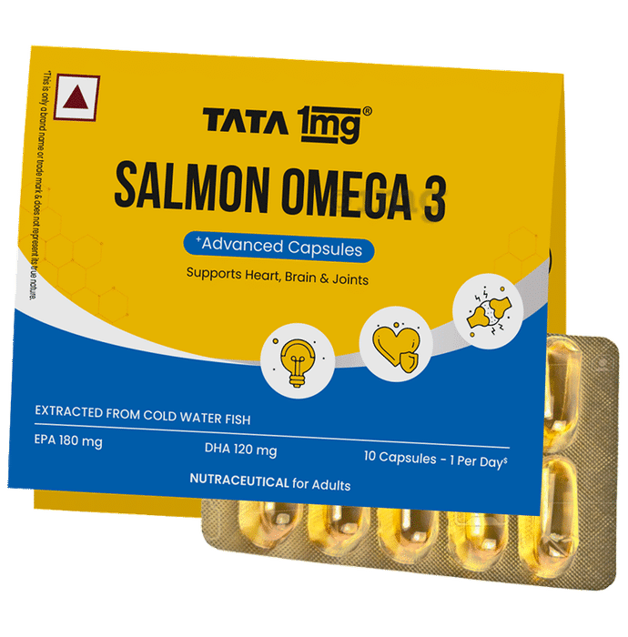Tata 1mg Salmon Omega 3 Fish Oil 1000mg | High absorption supplement | Helps manage cholesterol