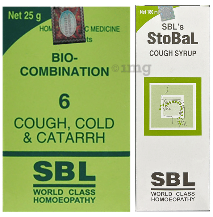 SBL Combo Pack of Stobal Cough Syrup (180ml) & Bio-Combination 6 Tablet (25gm)