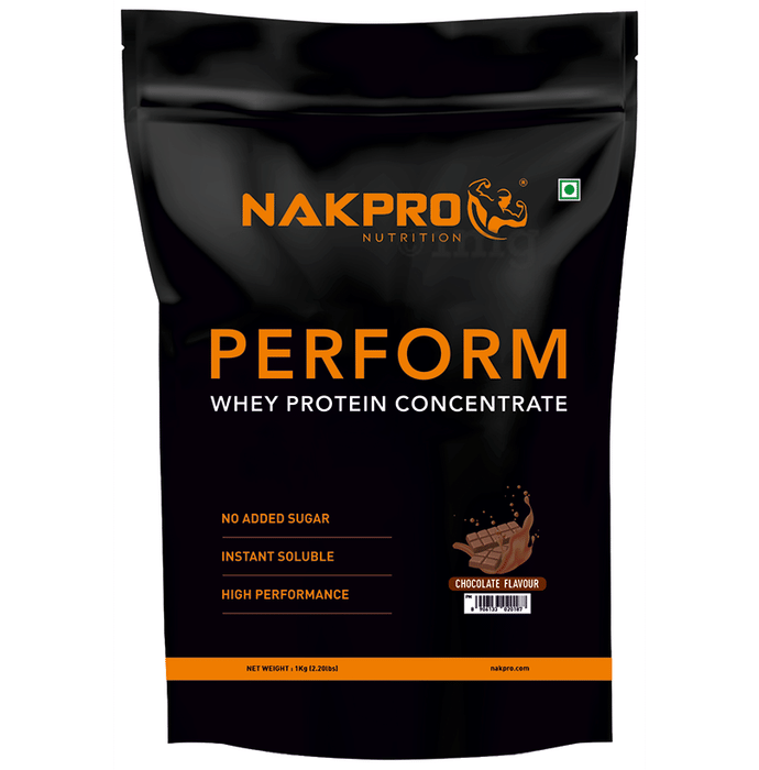 Nakpro Nutrition Perform Whey Protein Concentrate for Muscle Recovery | No Added Sugar | Flavour Chocolate
