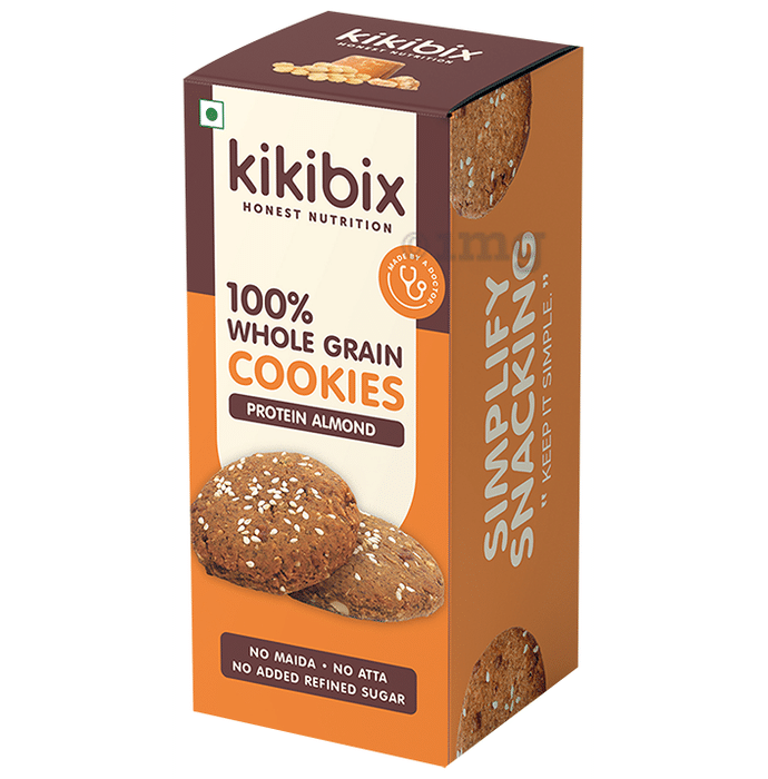 Kikibix 100% Whole Grain Cookies Protein Almond