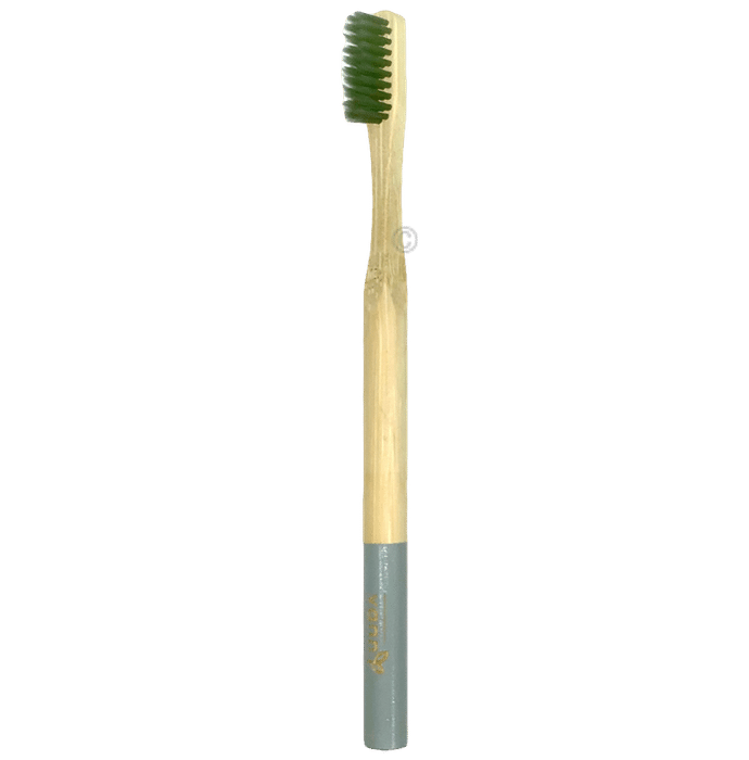 Ecovann Bamboo Round Handle  Toothbrush Grey