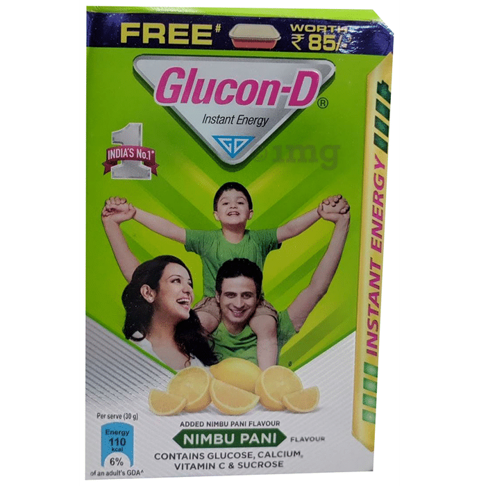 Glucon-D Instant Energy Health Drink Nimbu Pani with Free Container