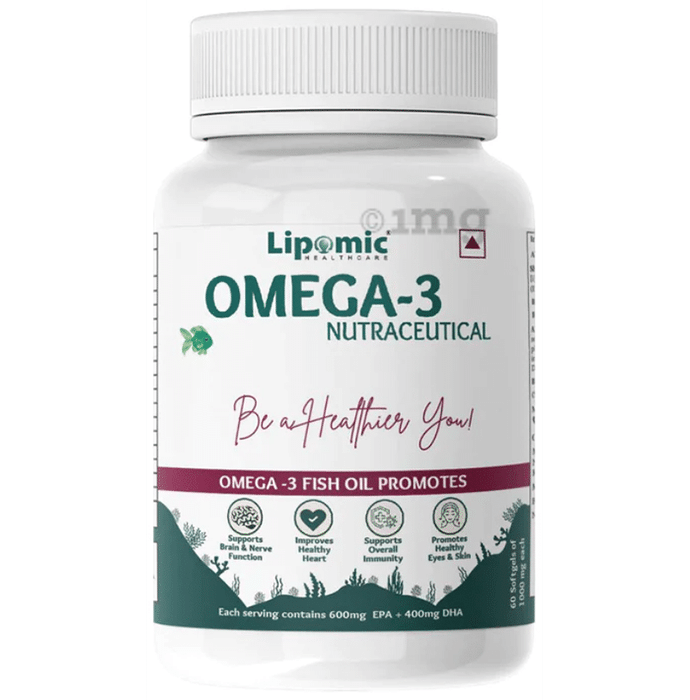 Lipomic Healthcare Omega 3 Fish Oil Softgel