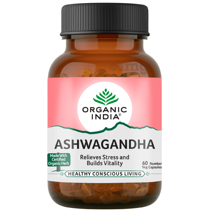 Organic India Ashwagandha Veg Capsule | Relieves Stress & Builds Vitality