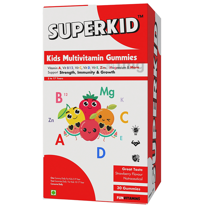 Superkid Kids Multivitamin Gummies (30 Each) Strawberry