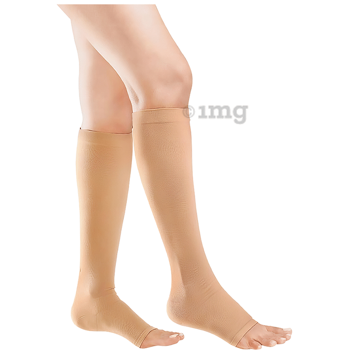 actiLEGS Class I Medical Compression Stocking Open Toe Knee Length XXL Skin Colour