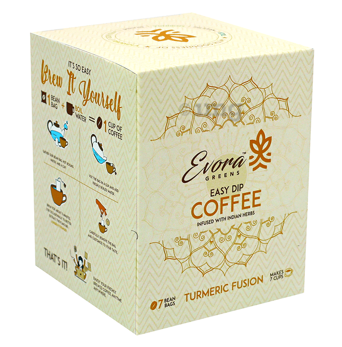 Evora Greens Easy Dip Coffee Bean Bag (12.5gm Each) Turmeric Fusion
