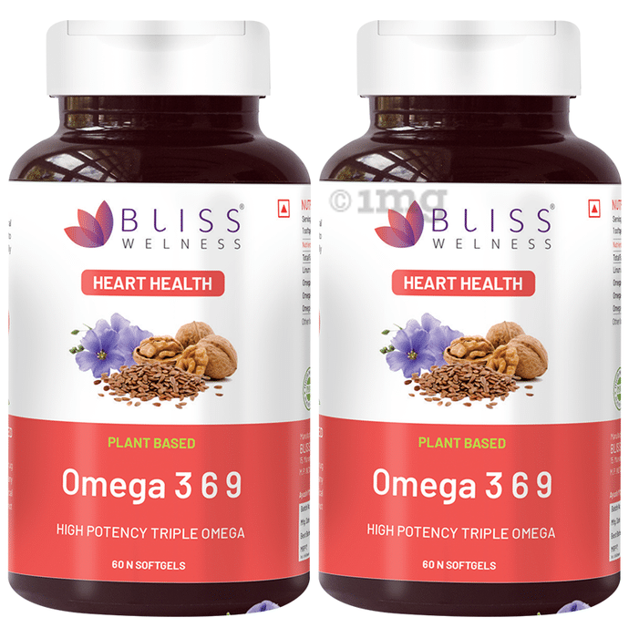 Bliss Welness Heart Health Omega 3 6 9 Softgel Capsule (60 Each)
