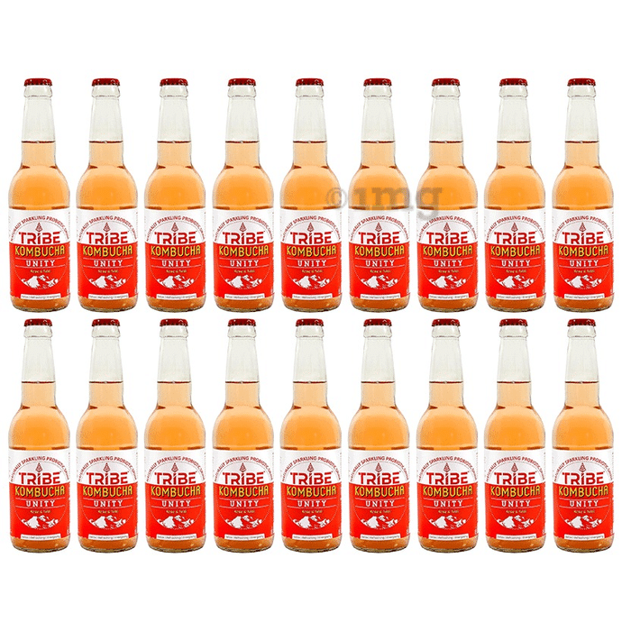 Tribe Kombucha Combo Pack of Naturally Sparkling Probiotic Drink Unity Rose & Tulsi (330ml Each)