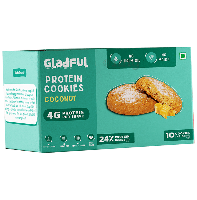 Gladful Protein Cookies (10 Each) Coconut Buy packet of 1.0 Pack at