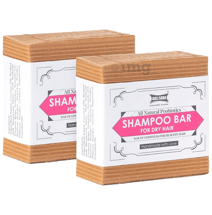 Goli Soda All Natural Probiotics Shampoo Bar (90gm Each) for Dry Hair