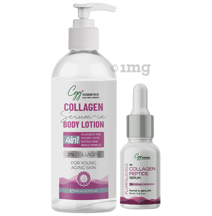 CGG Cosmetics 2% Collagen Serum In Body Lotion with free 10ml Sample Of 1% Collagen Serum