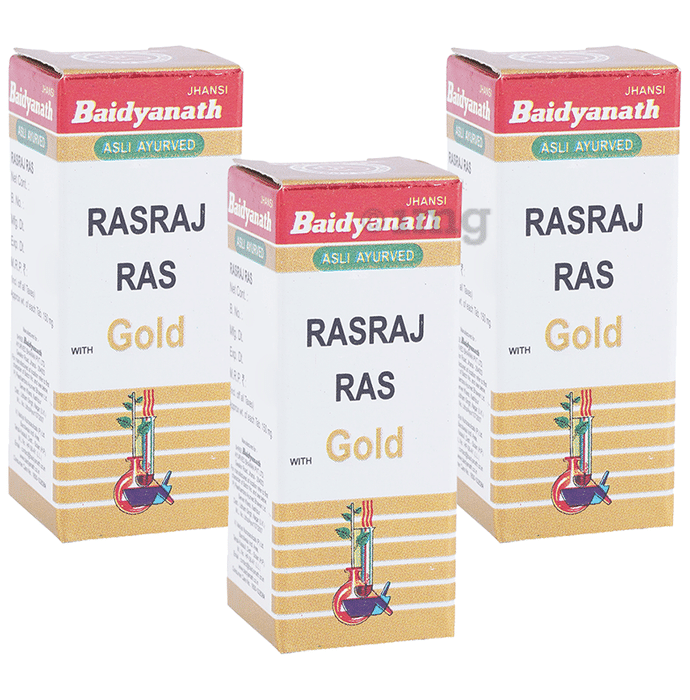 Baidyanath (Jhansi) Rasraj Ras with Gold Tablet (25 Each)