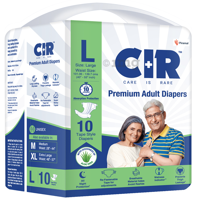 CIR Premium Adult Unisex Diaper with Aloe Vera | Size Large