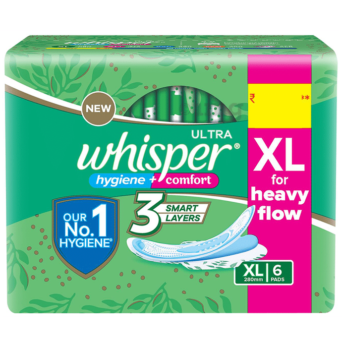 Whisper Ultra Hygiene + Comfort Sanitary Pads XL